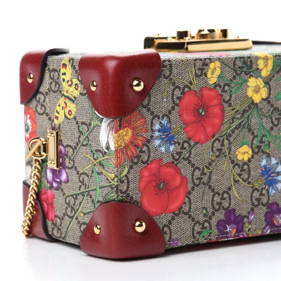 HOST PICK 🎁🎉Gucci GG Supreme Flora Padlock Jewelry Case Bag NEW WITH DUSTBAG - Picture 4 of 12